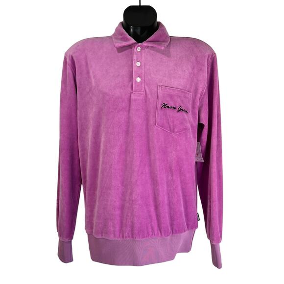 Noon Goons Velour Long Sleeve Pocket Polo Brocore - Picture 1 of 7